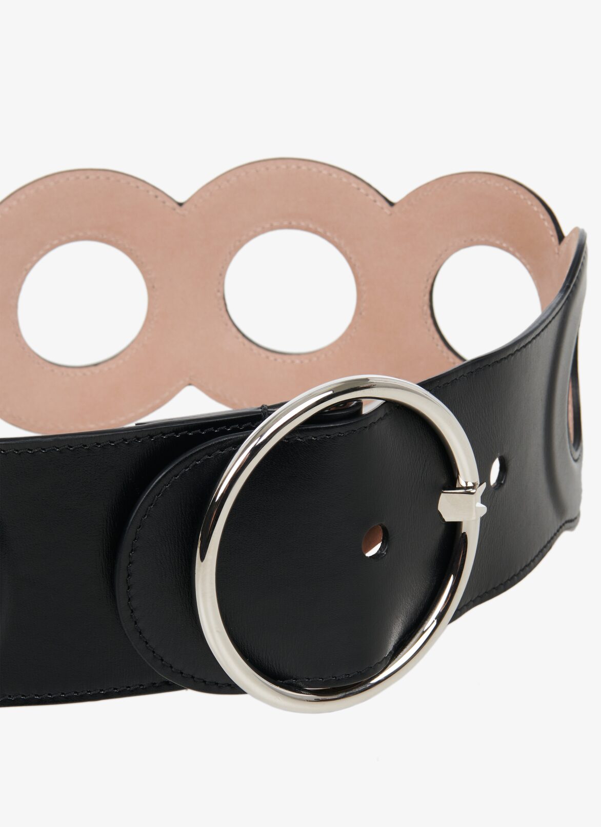 Round leather Belt
 ALAÏA BLACK ROUND LEATHER BELT